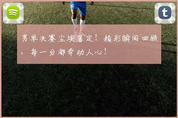男单决赛尘埃落定!精彩瞬间回顾,每一分都牵动人心!